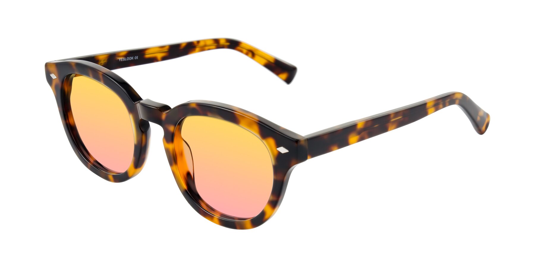 Angle of Nehrode in Tortoise with Yellow / Pink Gradient Lenses