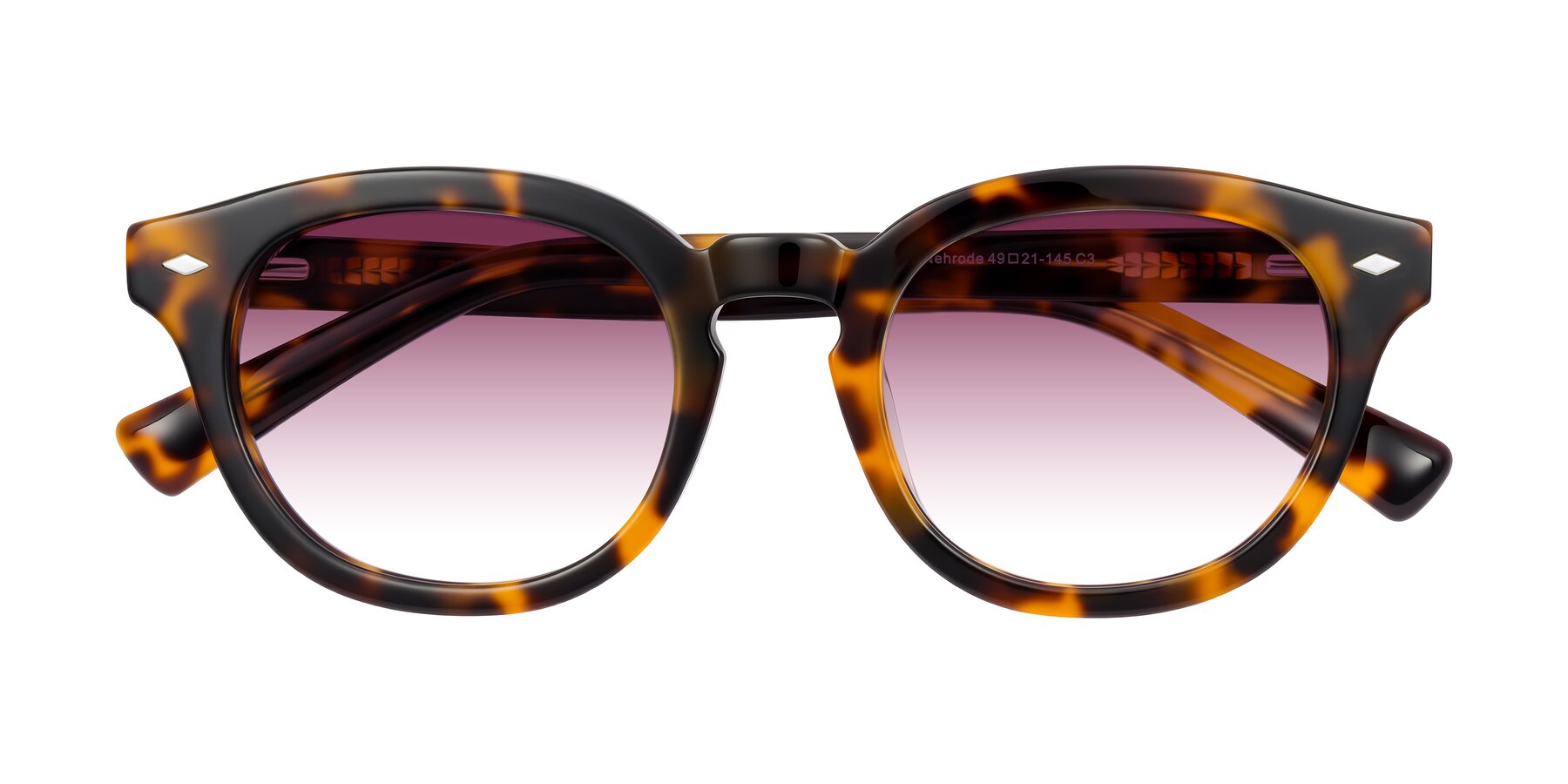 Folded Front of Nehrode in Tortoise with Wine Gradient Lenses
