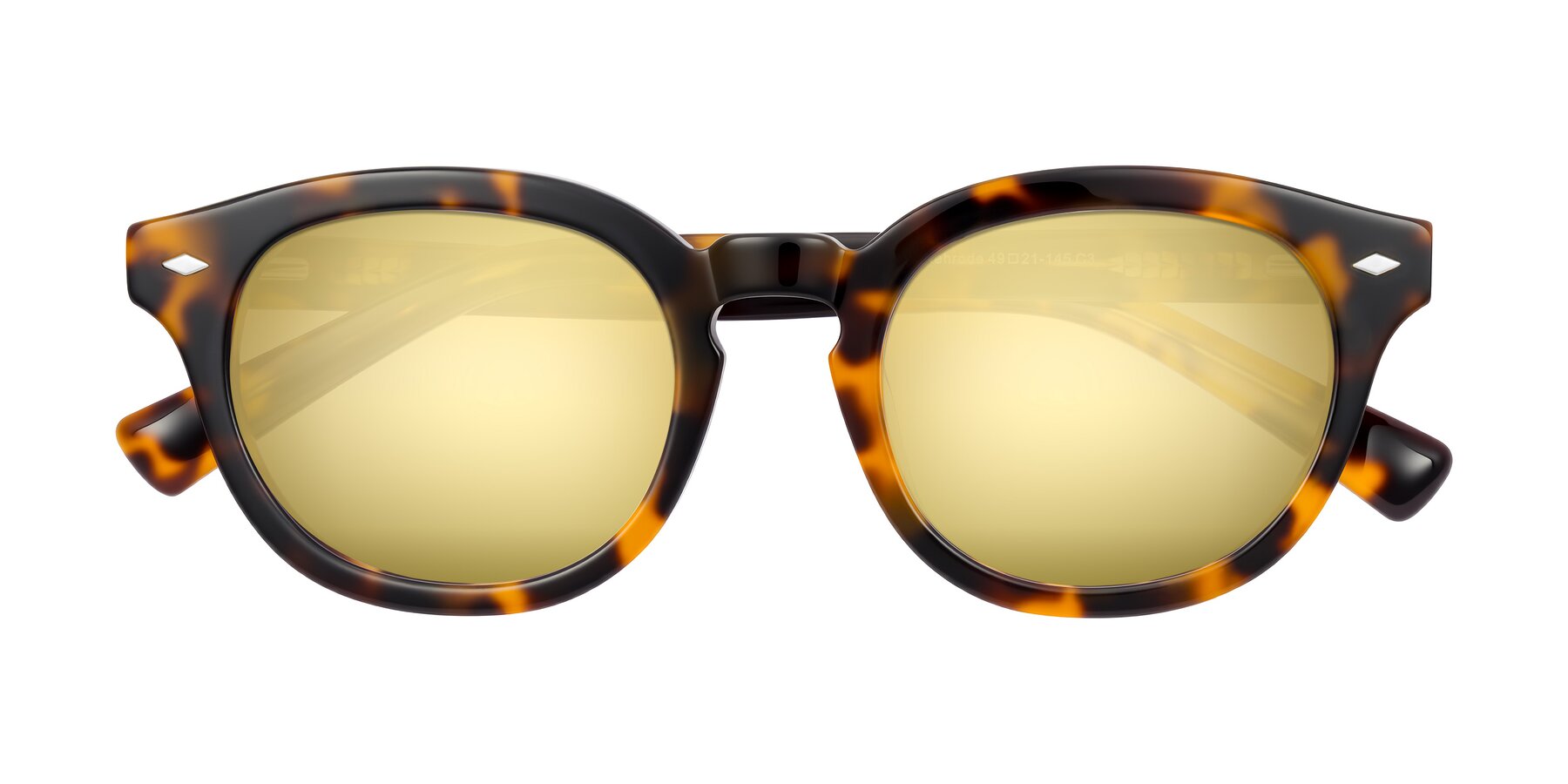Folded Front of Nehrode in Tortoise with Gold Mirrored Lenses