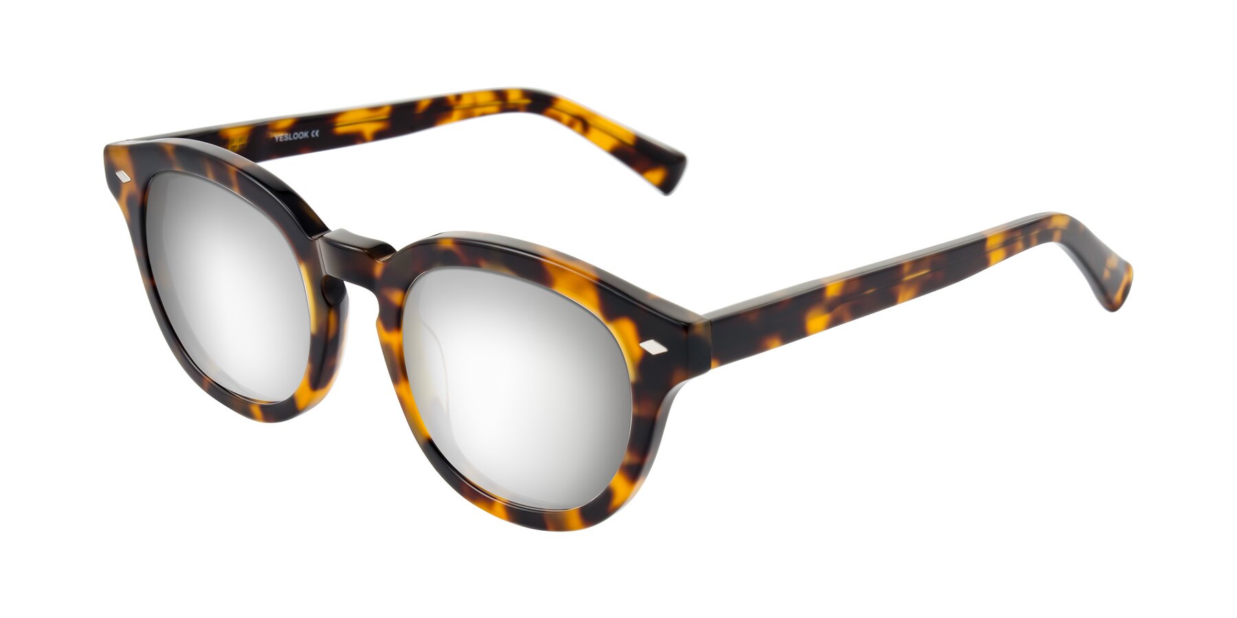 Angle of Nehrode in Tortoise with Silver Mirrored Lenses