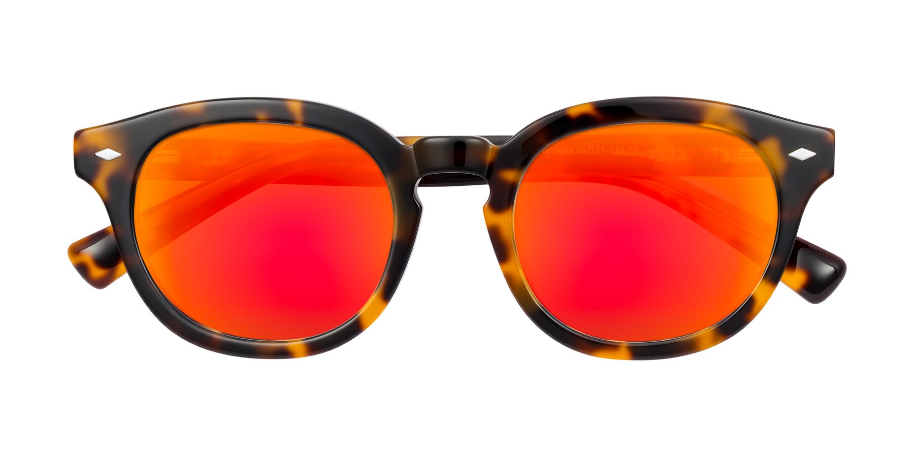 Folded Front of Nehrode in Tortoise with Red Gold Mirrored Lenses