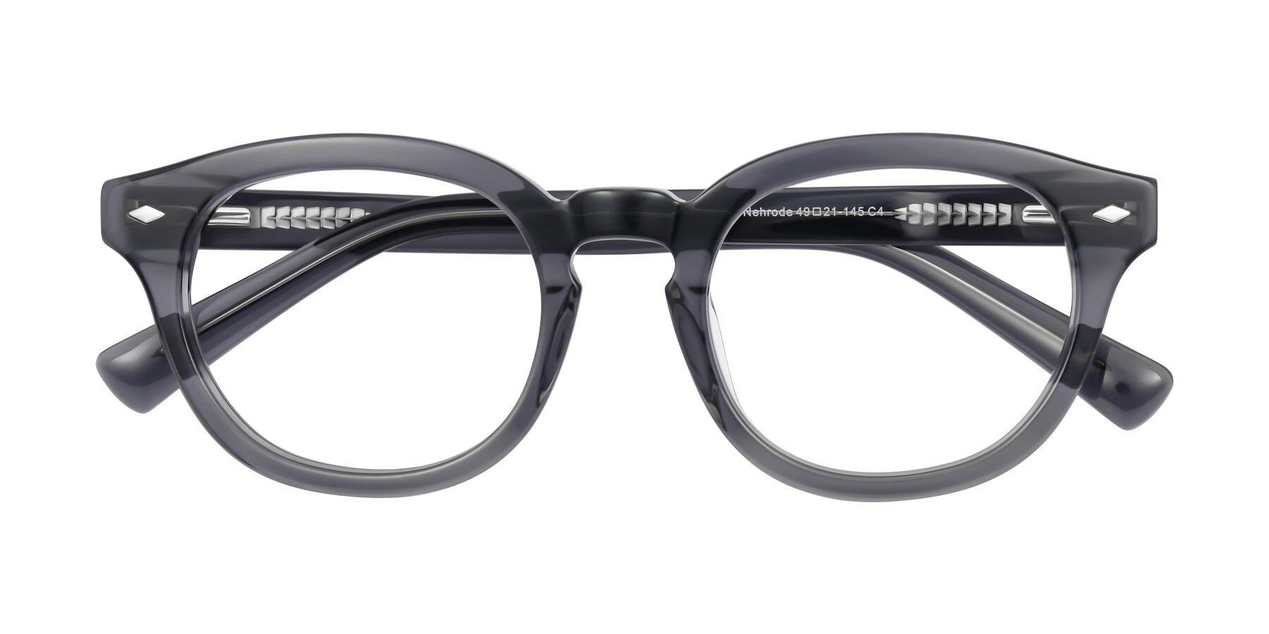 Folded Front of Nehrode in Gray with Clear Eyeglass Lenses