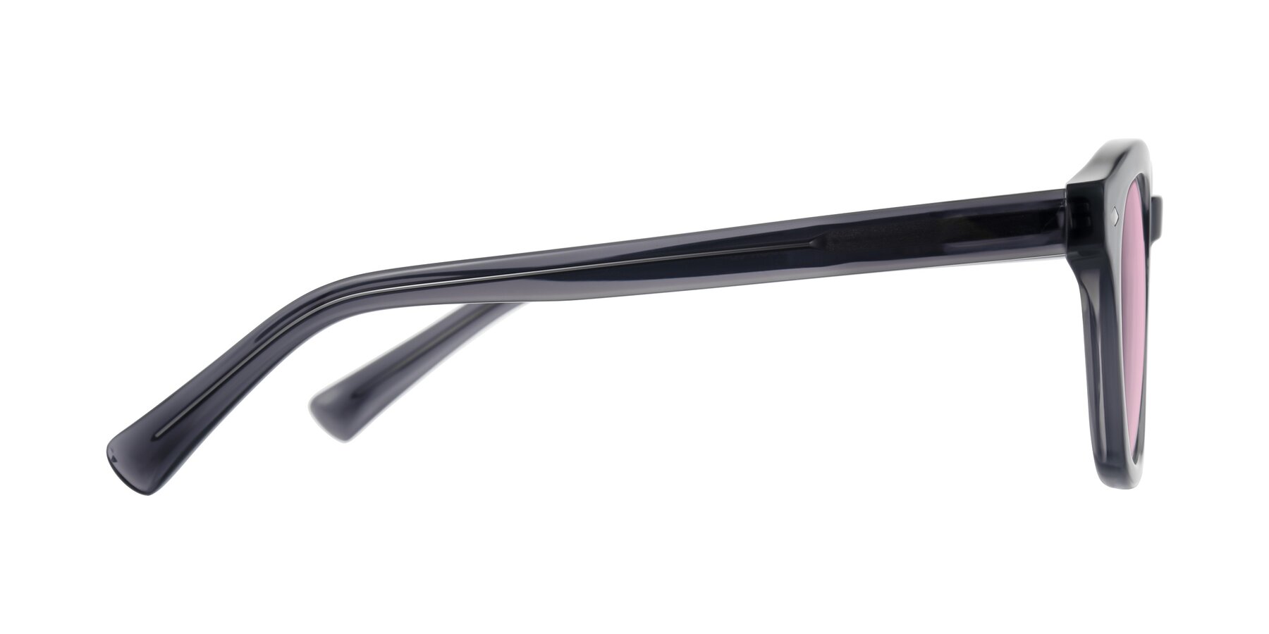 Side of Nehrode in Gray with Light Pink Tinted Lenses