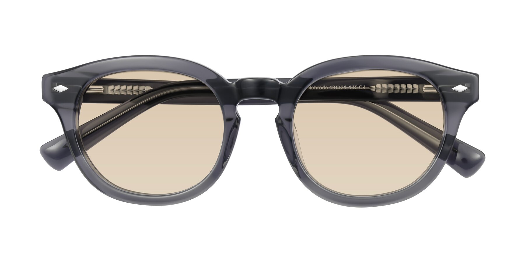 Folded Front of Nehrode in Gray with Light Brown Tinted Lenses