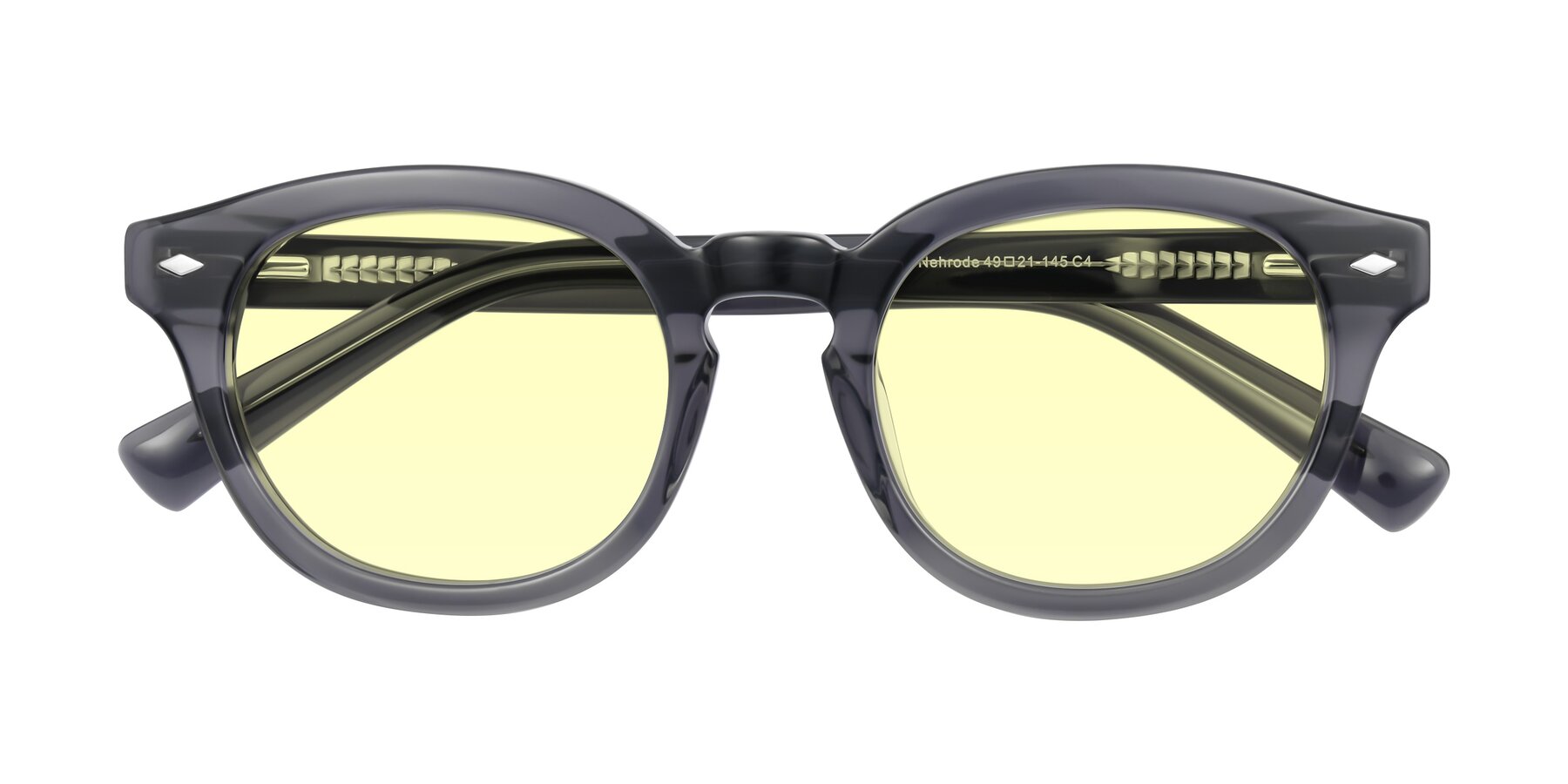 Folded Front of Nehrode in Gray with Light Yellow Tinted Lenses