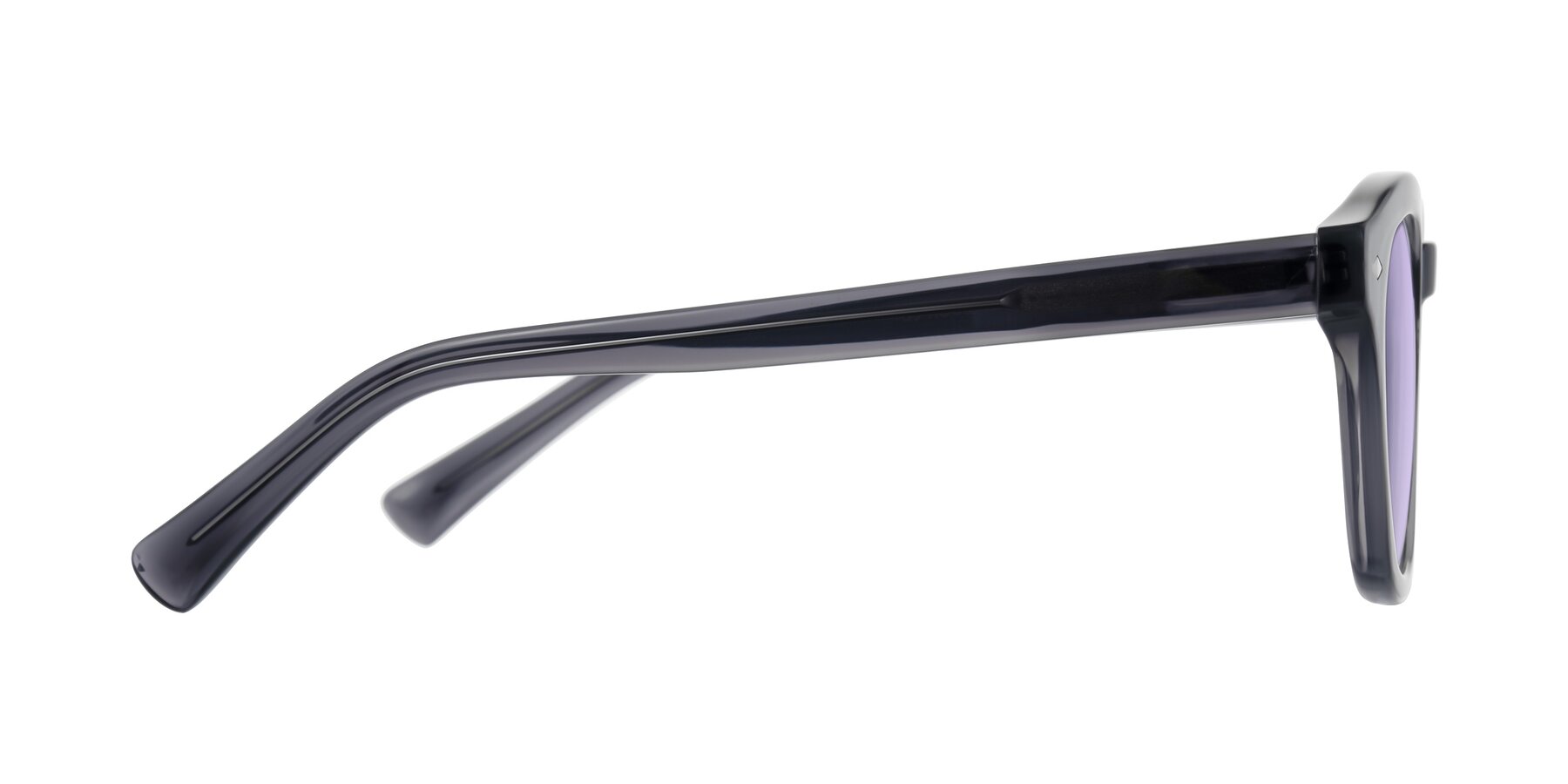 Side of Nehrode in Gray with Light Purple Tinted Lenses