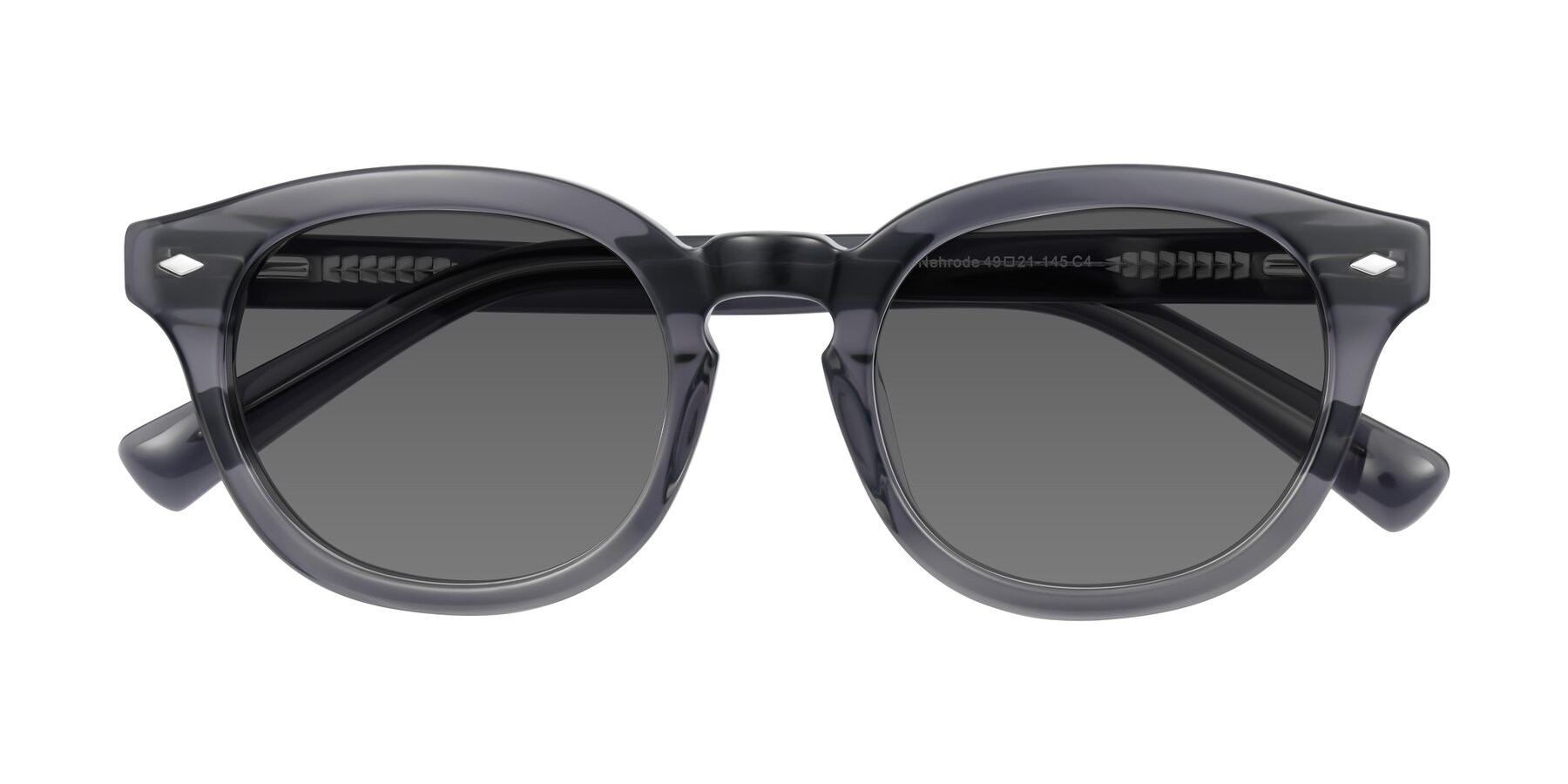 Folded Front of Nehrode in Gray with Medium Gray Tinted Lenses