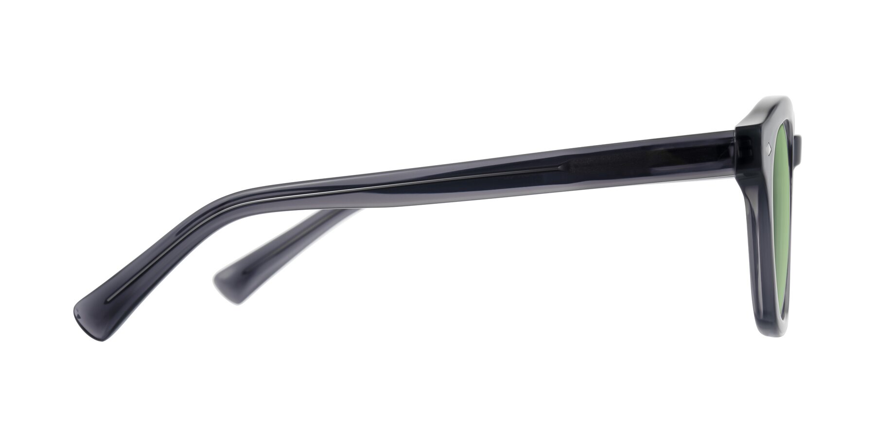 Side of Nehrode in Gray with Medium Green Tinted Lenses