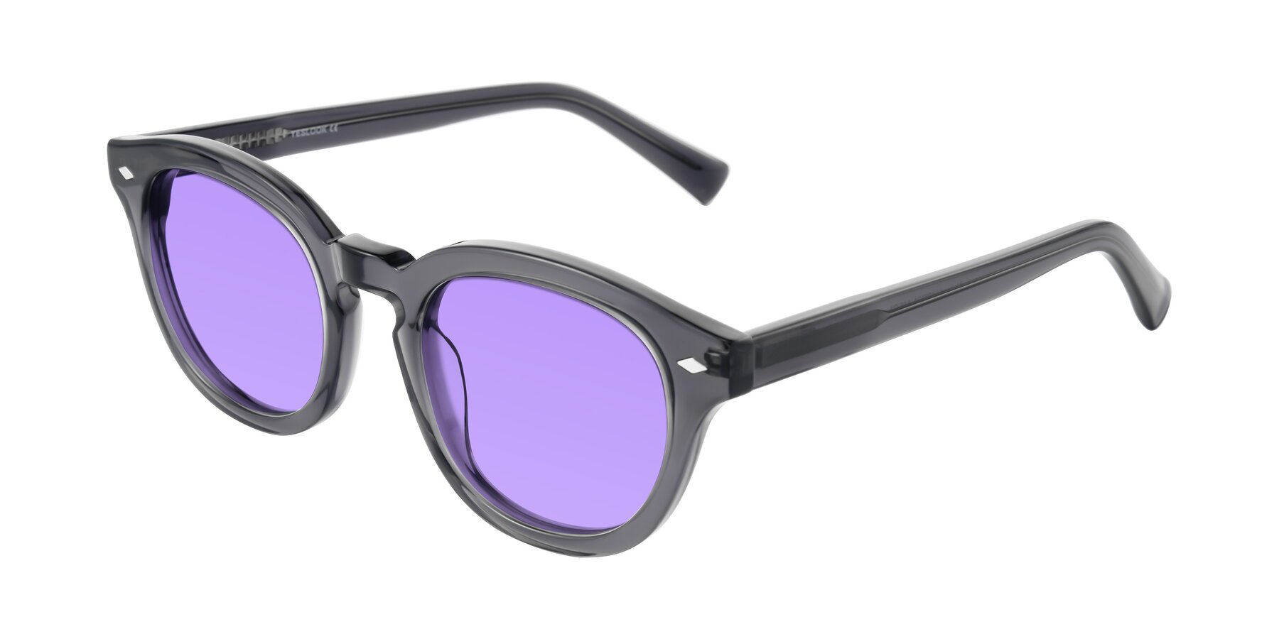 Angle of Nehrode in Gray with Medium Purple Tinted Lenses