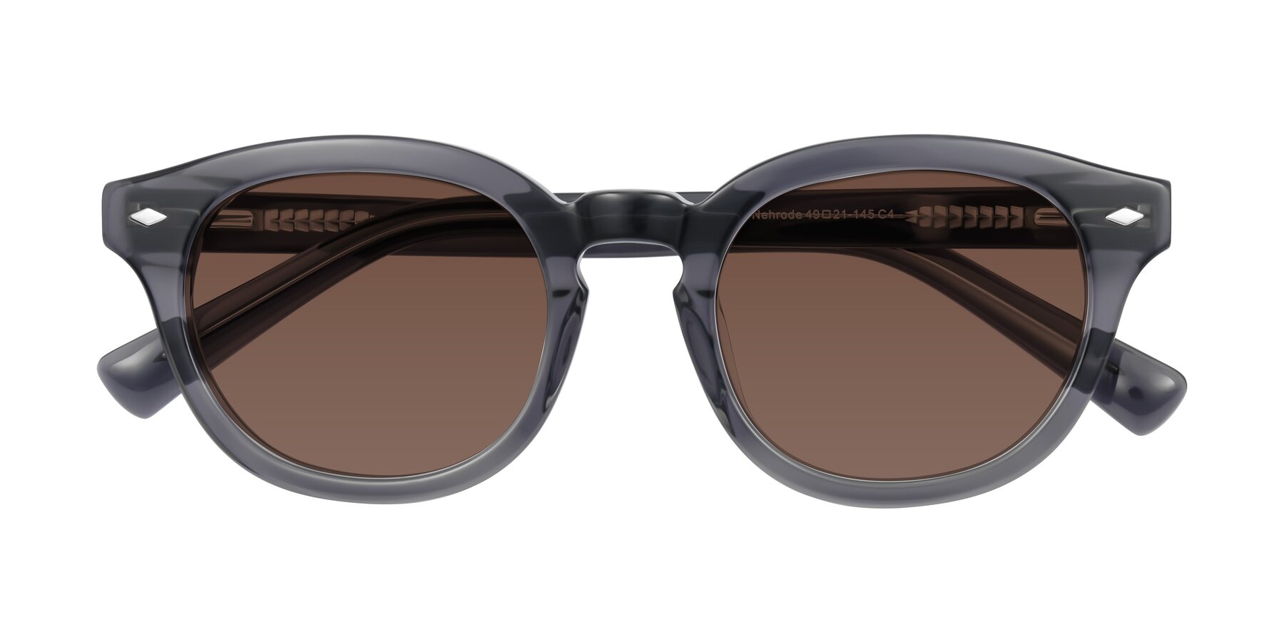 Folded Front of Nehrode in Gray with Brown Tinted Lenses