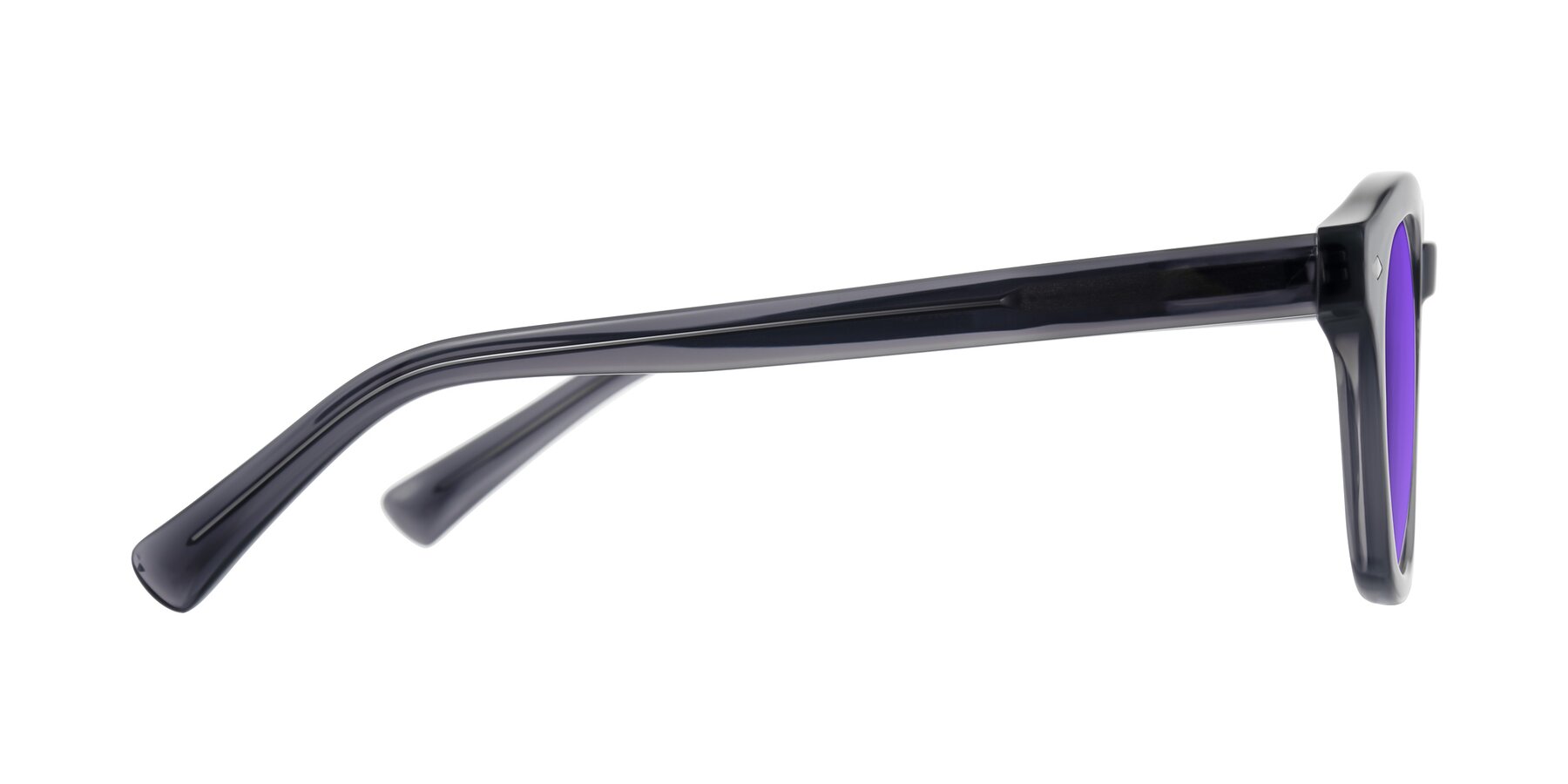 Side of Nehrode in Gray with Purple Tinted Lenses