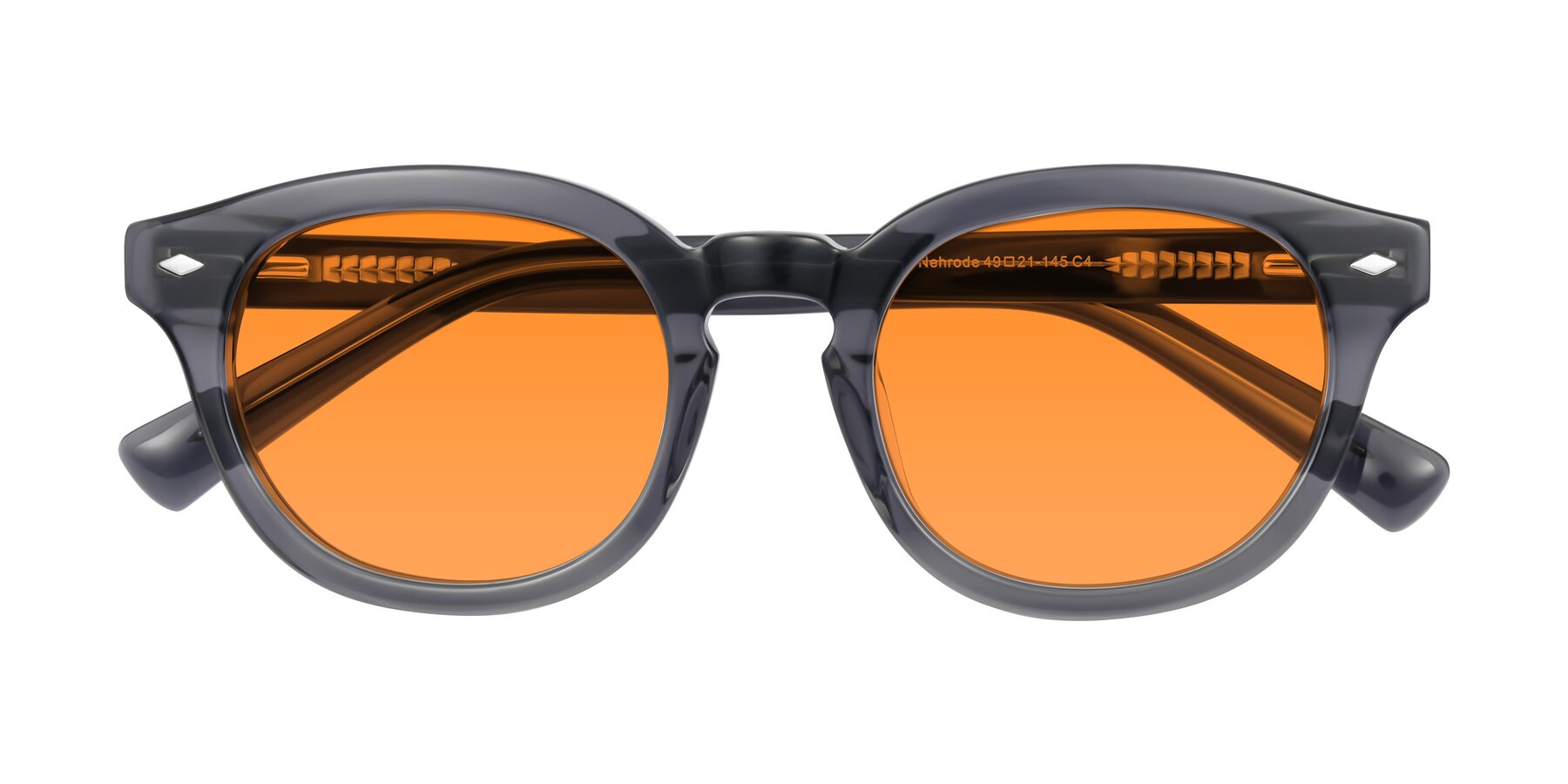 Folded Front of Nehrode in Gray with Orange Tinted Lenses
