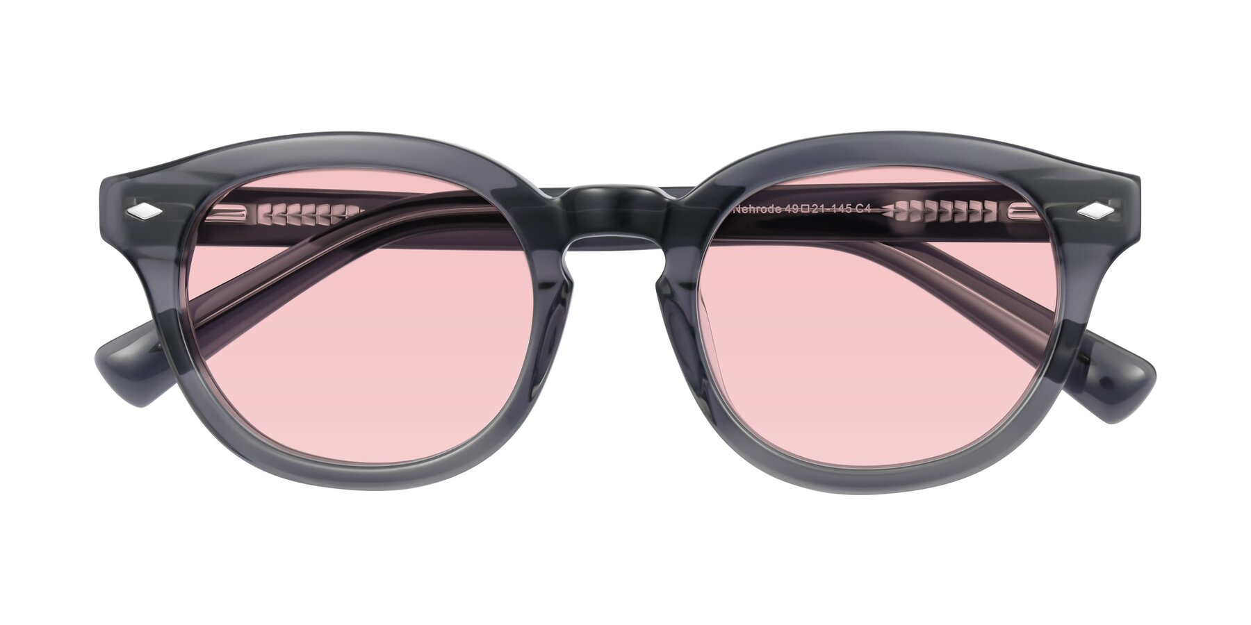Folded Front of Nehrode in Gray with Light Garnet Tinted Lenses