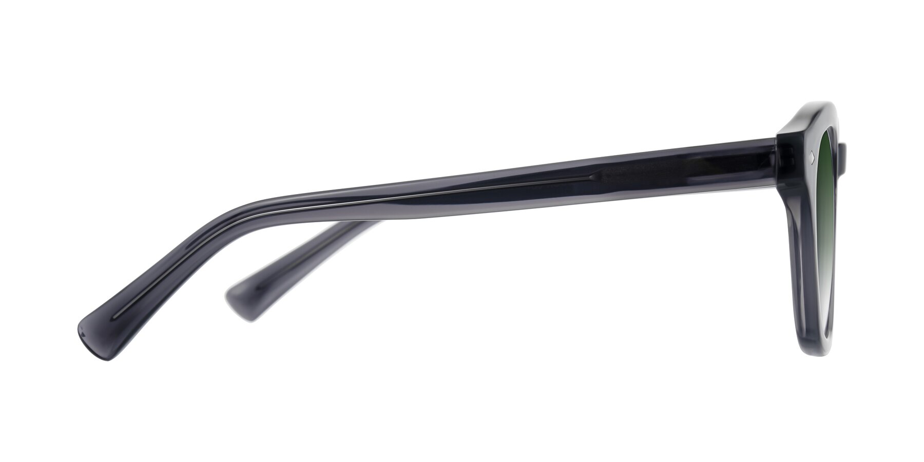 Side of Nehrode in Gray with Green Gradient Lenses