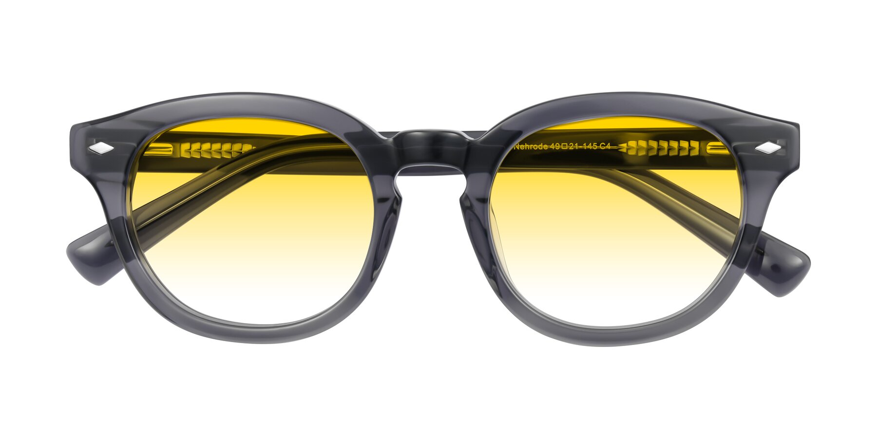 Folded Front of Nehrode in Gray with Yellow Gradient Lenses