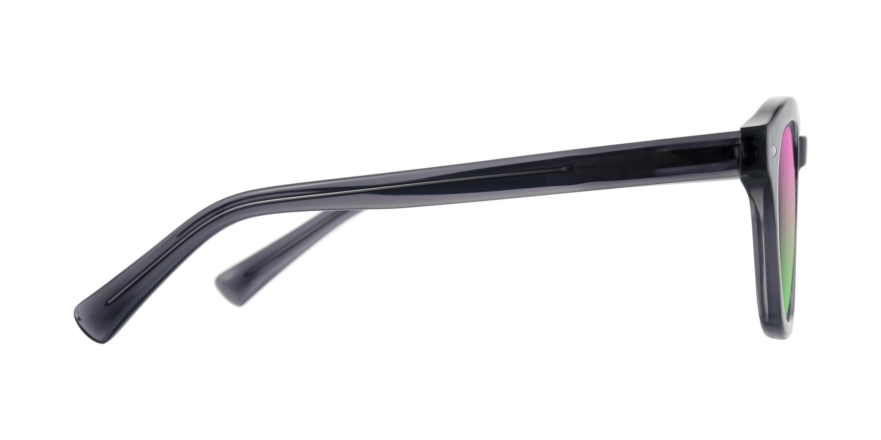 Side of Nehrode in Gray with Pink / Green Gradient Lenses