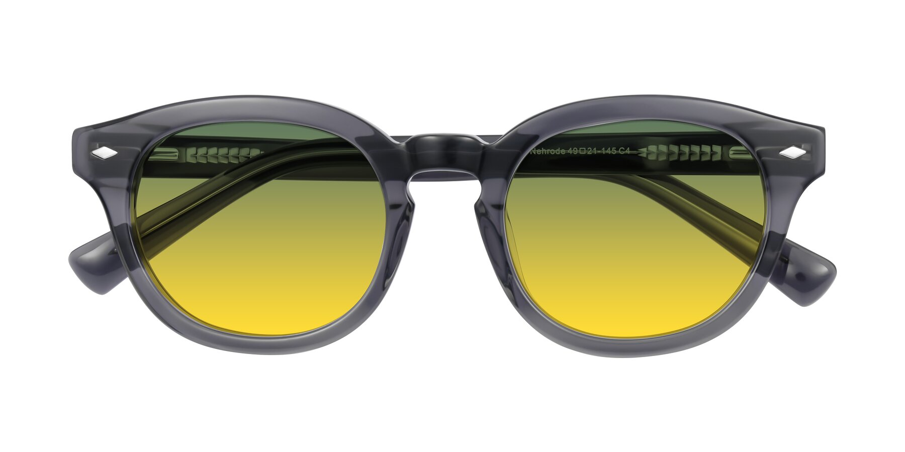 Folded Front of Nehrode in Gray with Green / Yellow Gradient Lenses