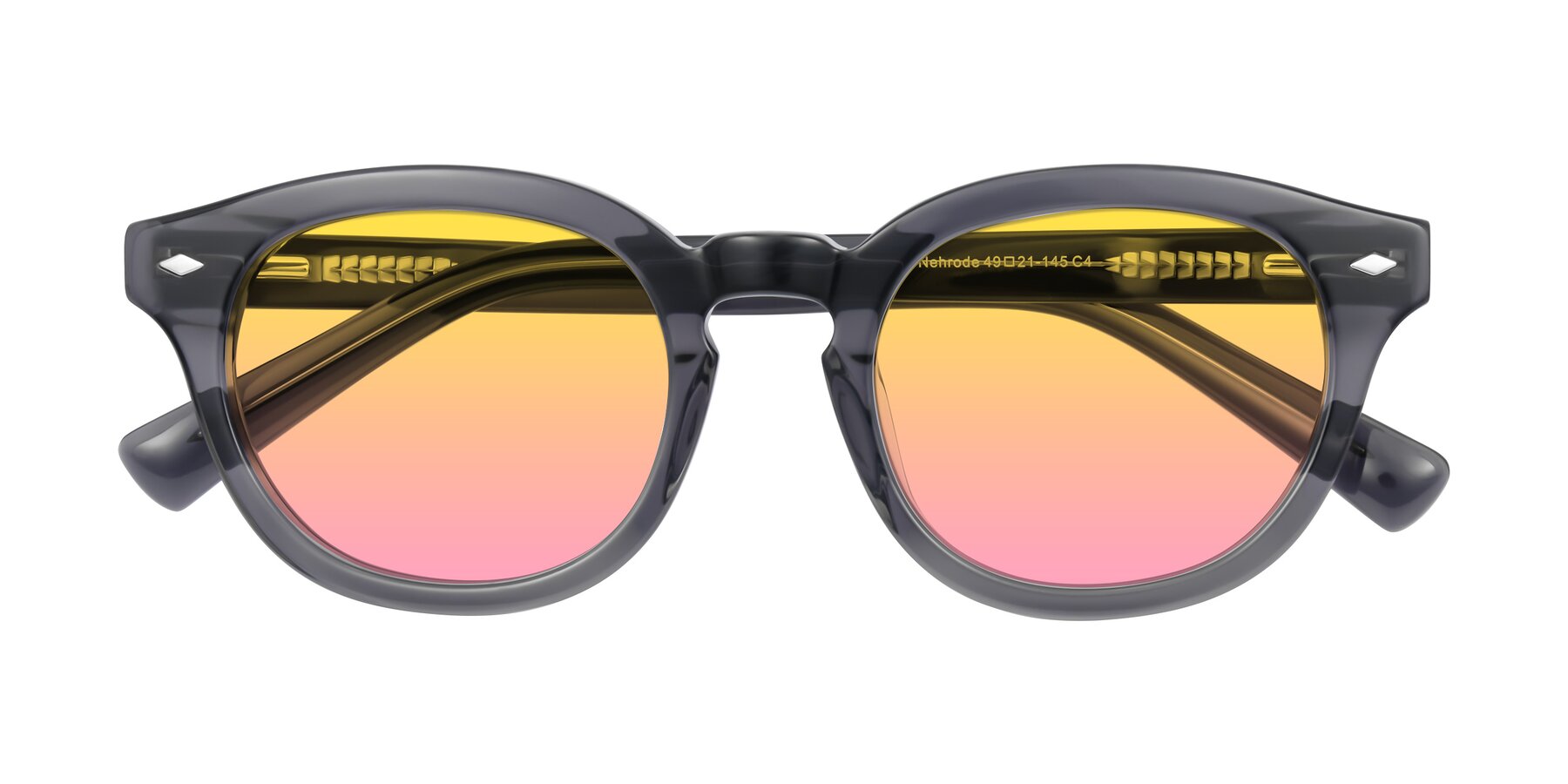 Folded Front of Nehrode in Gray with Yellow / Pink Gradient Lenses