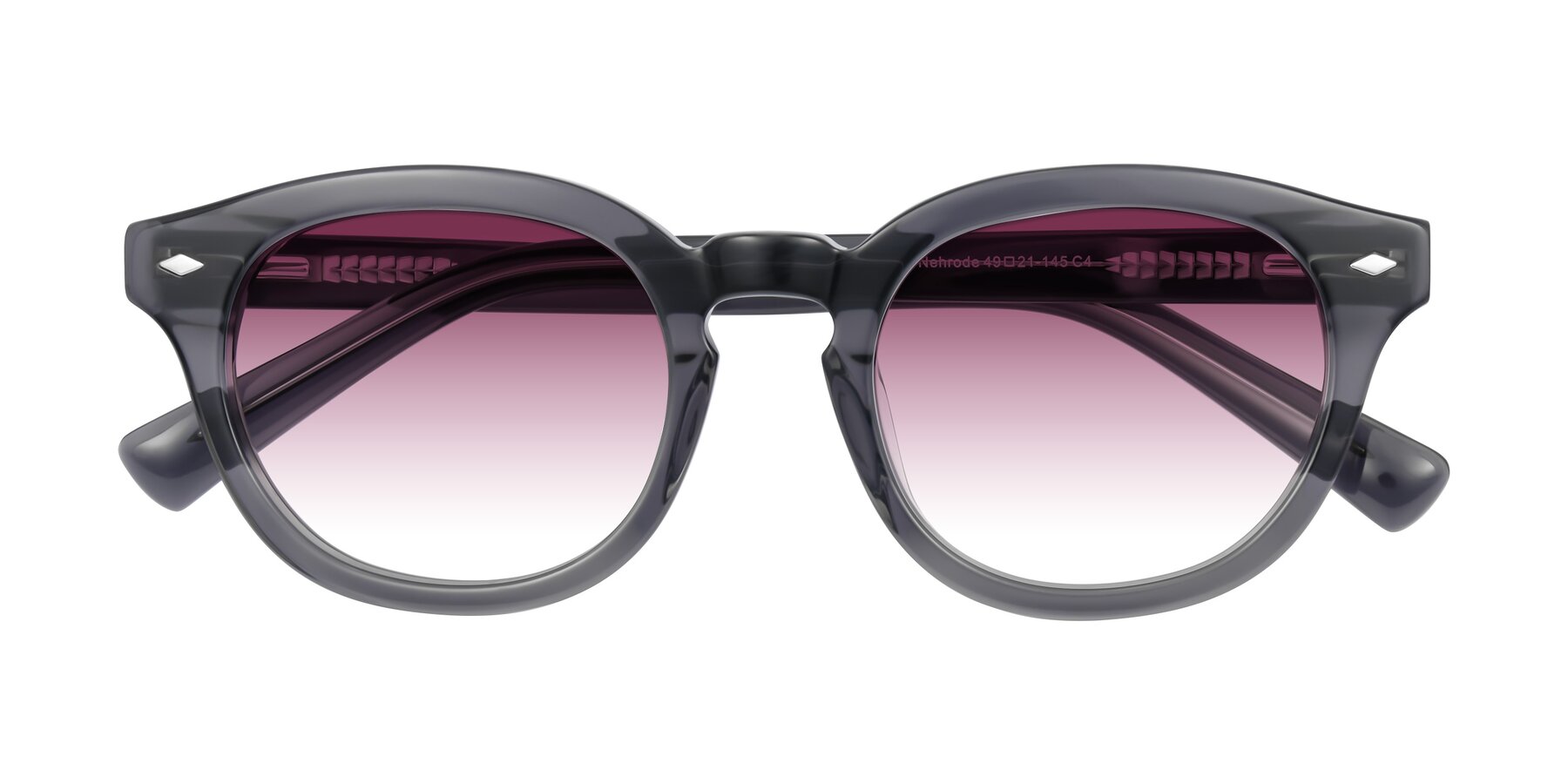 Folded Front of Nehrode in Gray with Wine Gradient Lenses