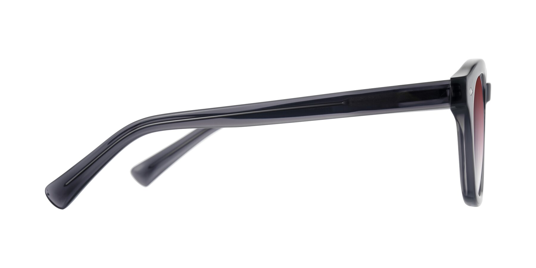 Side of Nehrode in Gray with Garnet Gradient Lenses