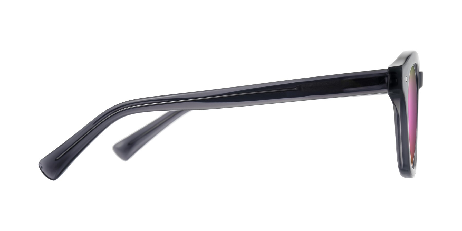 Side of Nehrode in Gray with Pink Mirrored Lenses