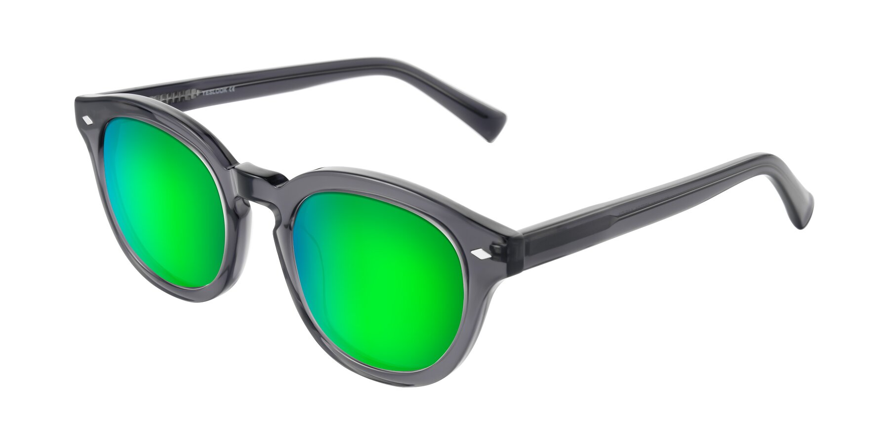 Angle of Nehrode in Gray with Green Mirrored Lenses