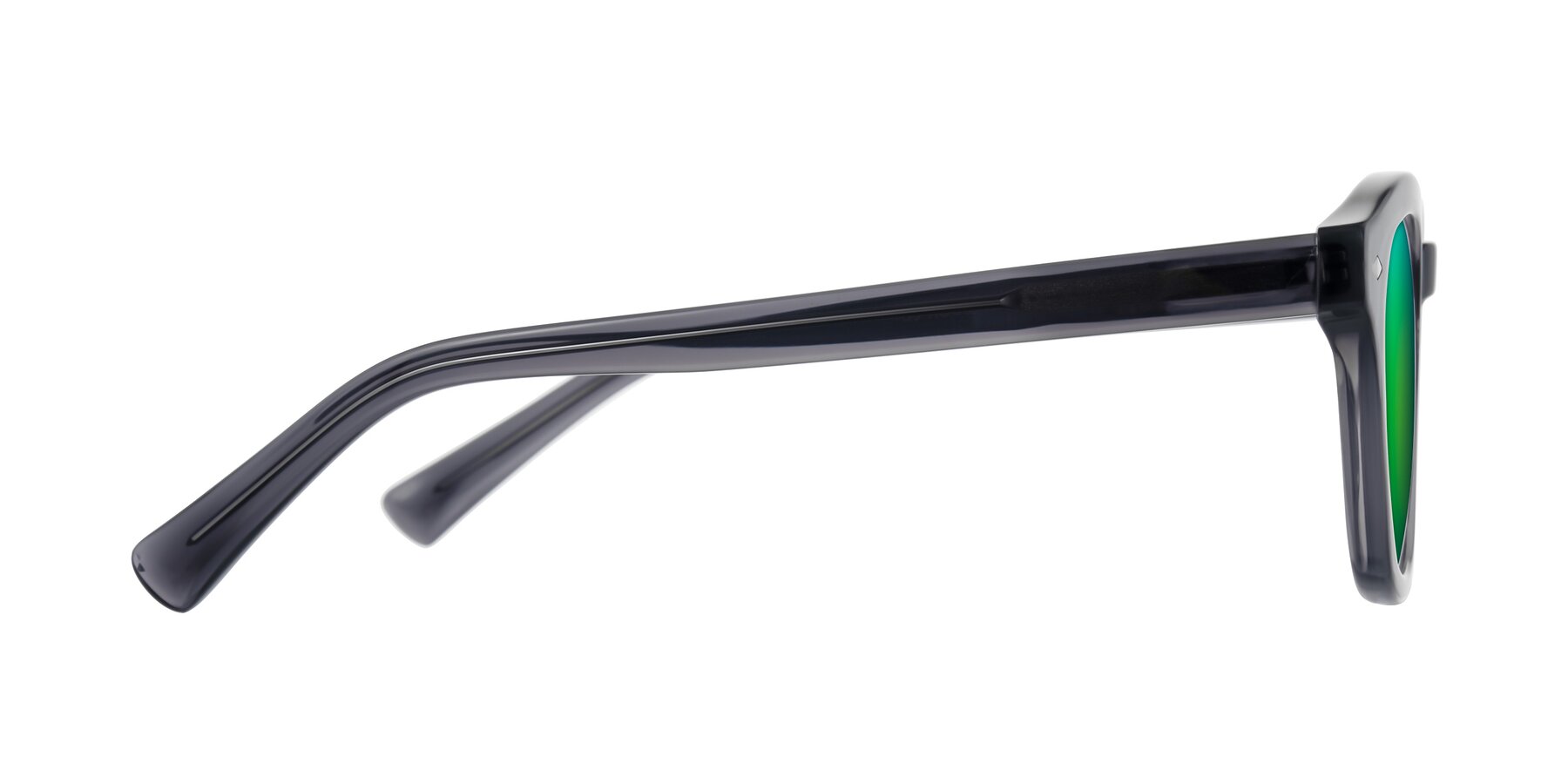 Side of Nehrode in Gray with Green Mirrored Lenses