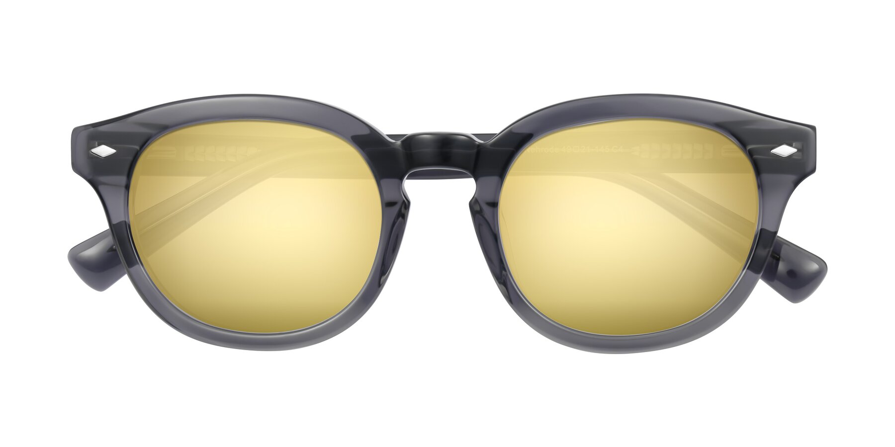 Folded Front of Nehrode in Gray with Gold Mirrored Lenses