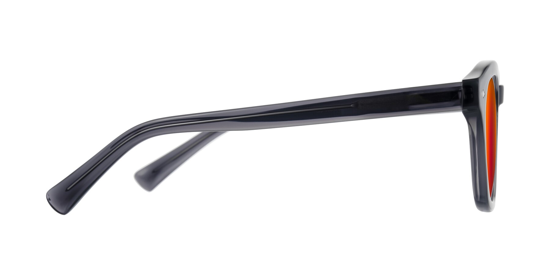 Side of Nehrode in Gray with Red Gold Mirrored Lenses
