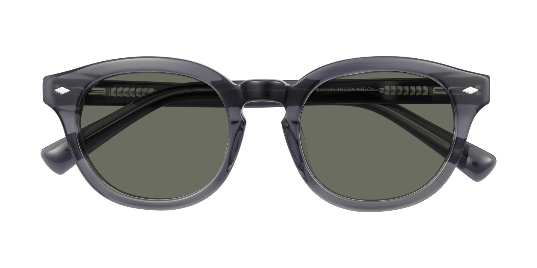 Folded Front of Nehrode in Gray with Gray Polarized Lenses
