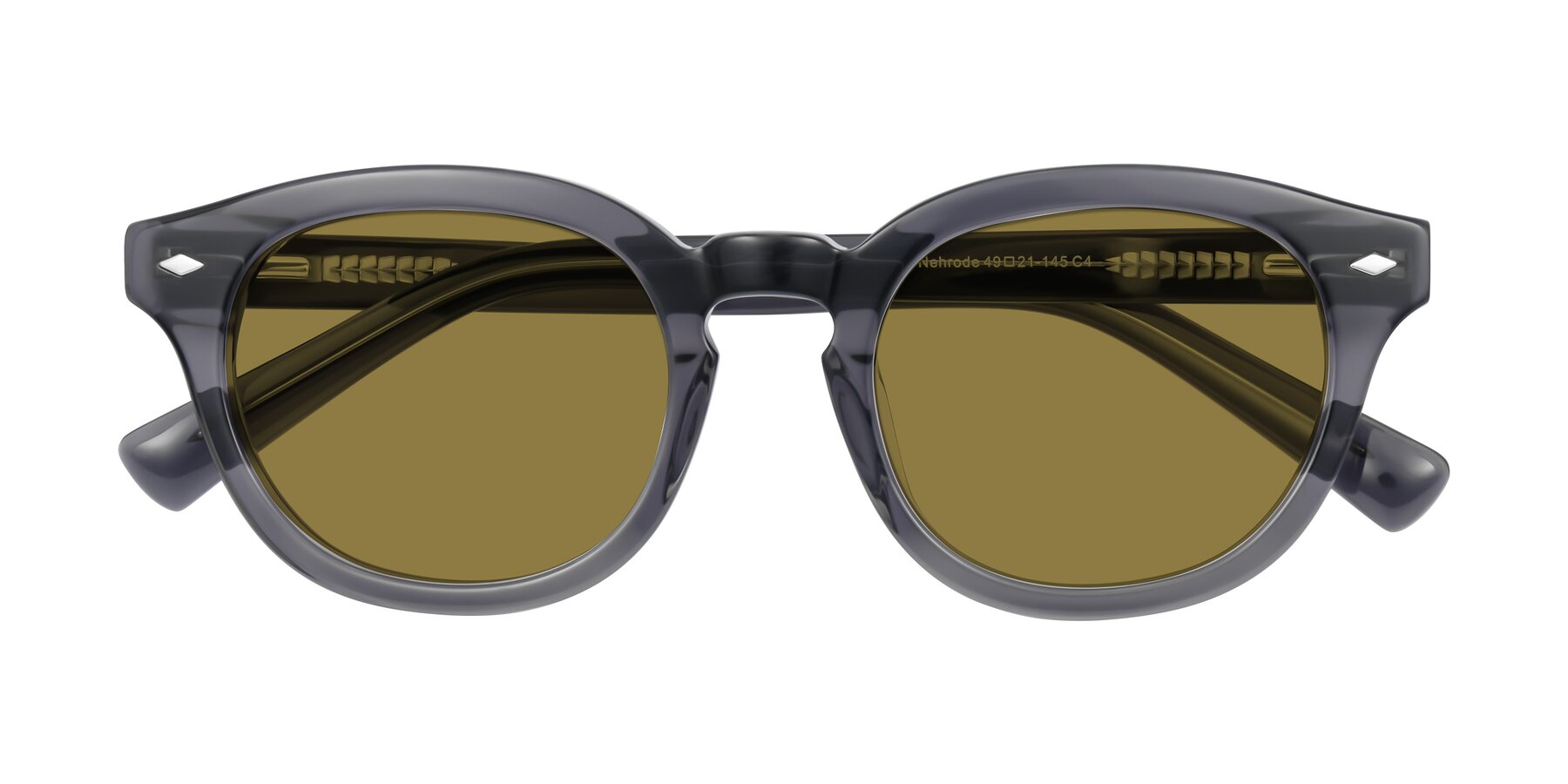 Folded Front of Nehrode in Gray with Brown Polarized Lenses