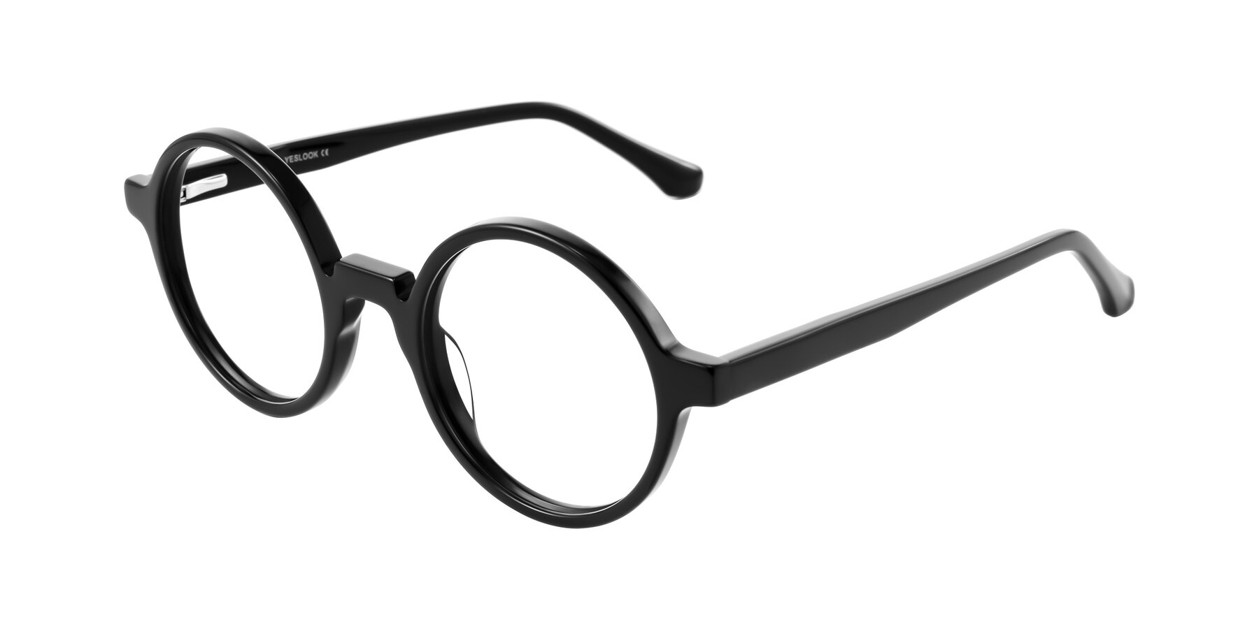 Angle of Clady in Black with Clear Eyeglass Lenses