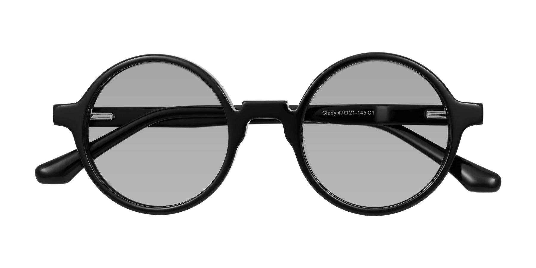 Folded Front of Clady in Black with Light Gray Tinted Lenses