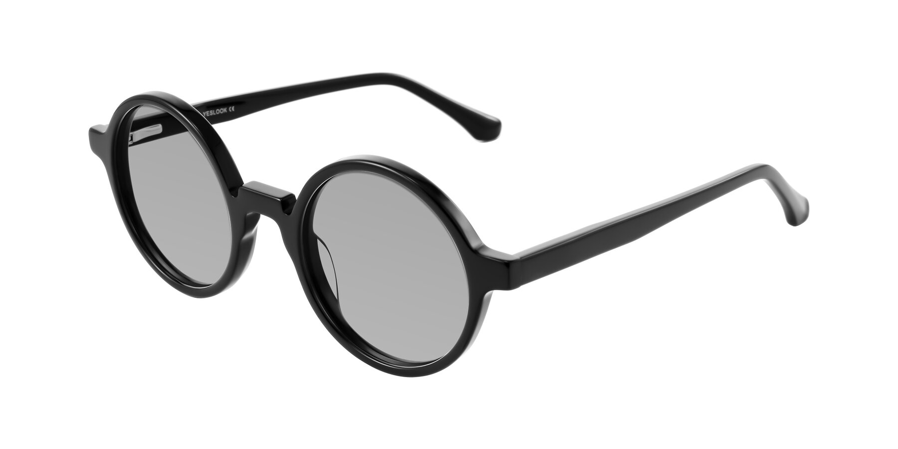 Angle of Clady in Black with Light Gray Tinted Lenses