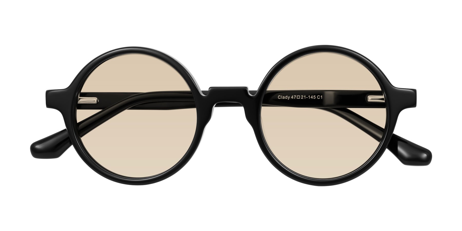 Folded Front of Clady in Black with Light Brown Tinted Lenses