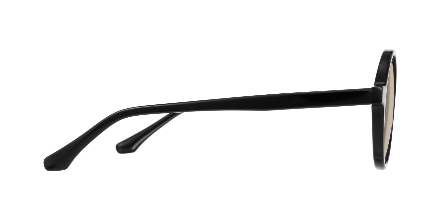 Side of Clady in Black with Light Brown Tinted Lenses