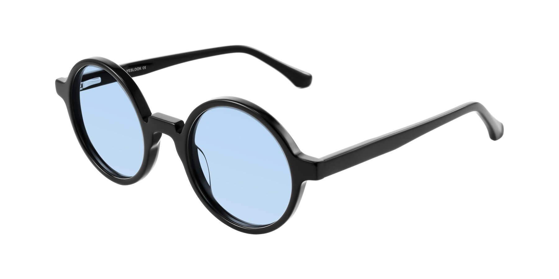 Angle of Clady in Black with Light Blue Tinted Lenses