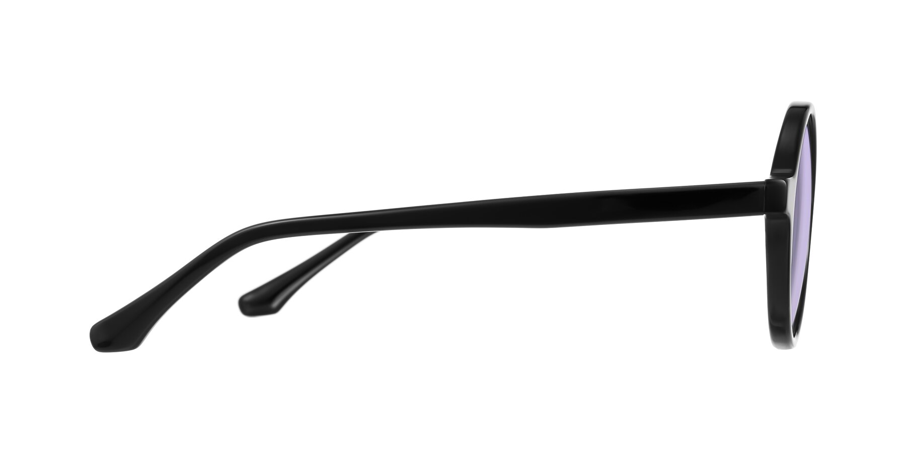Side of Clady in Black with Light Purple Tinted Lenses