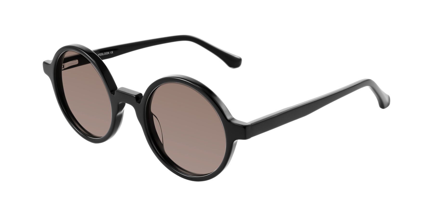 Angle of Clady in Black with Medium Brown Tinted Lenses