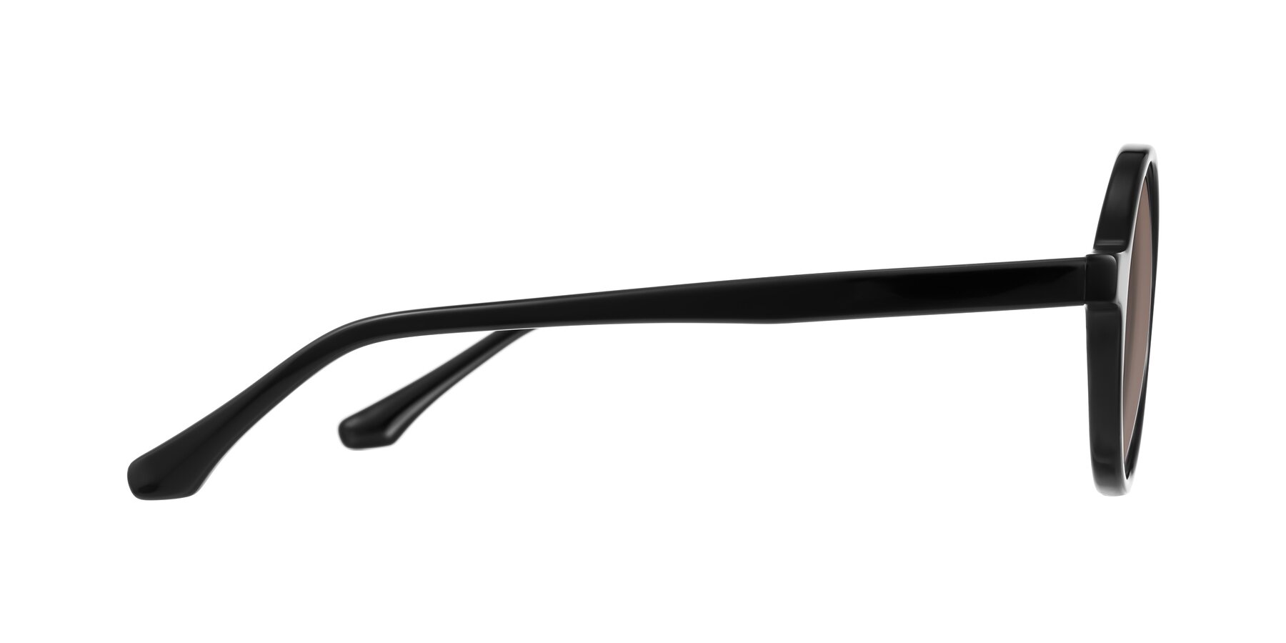 Side of Clady in Black with Medium Brown Tinted Lenses