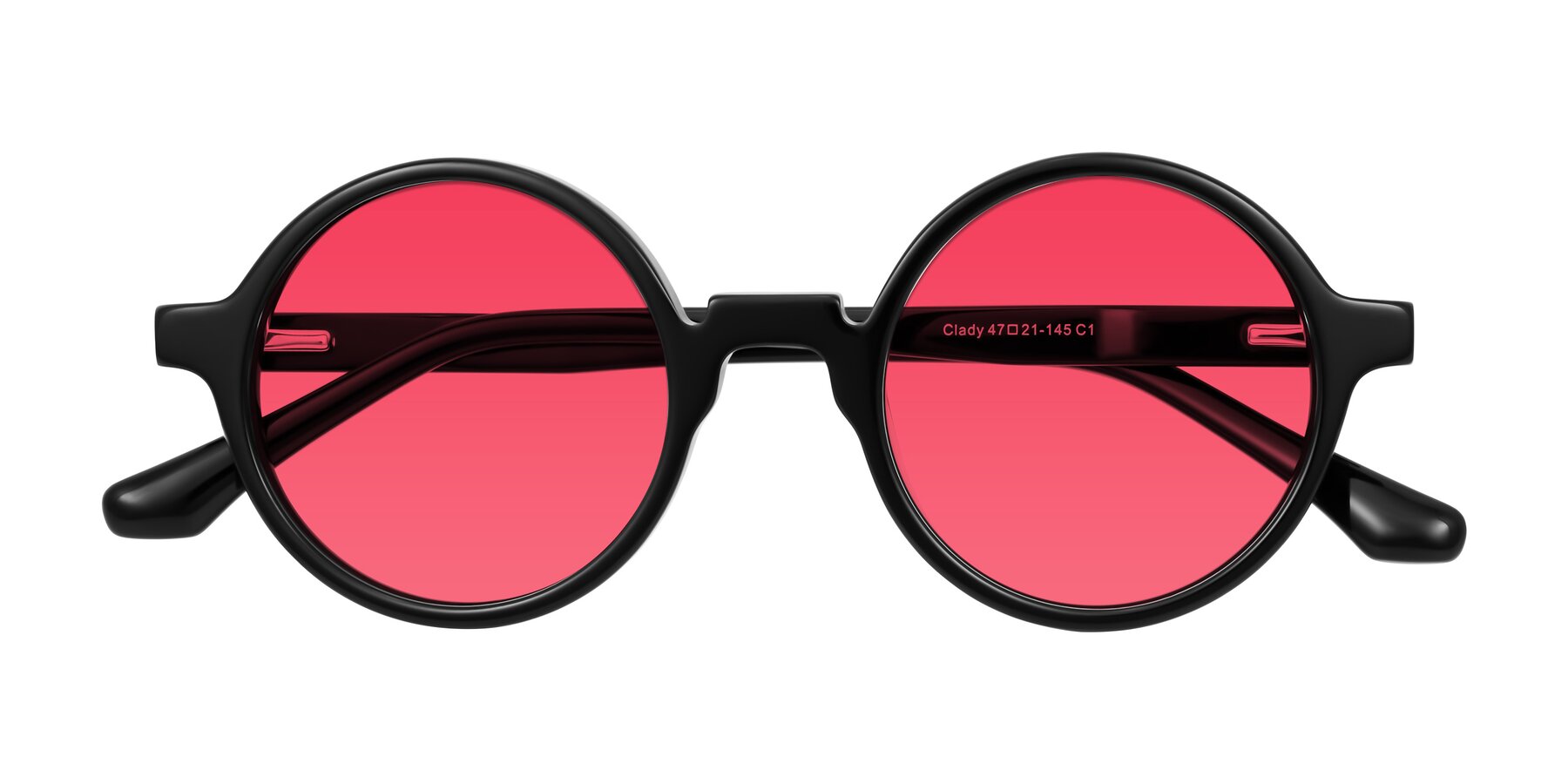Folded Front of Clady in Black with Red Tinted Lenses