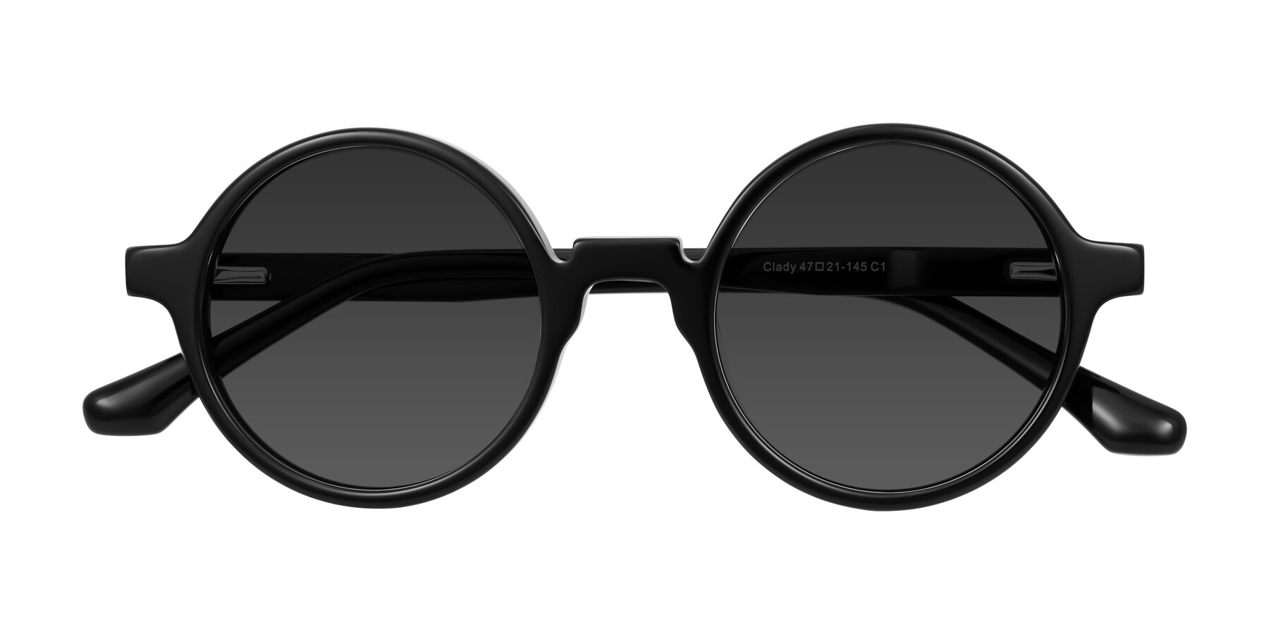 Folded Front of Clady in Black with Gray Tinted Lenses