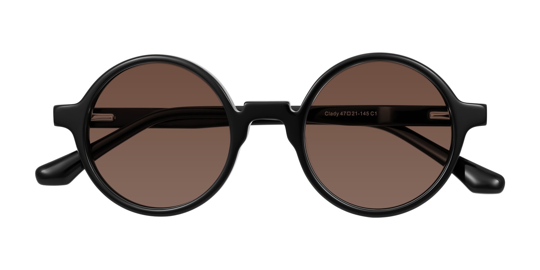 Folded Front of Clady in Black with Brown Tinted Lenses
