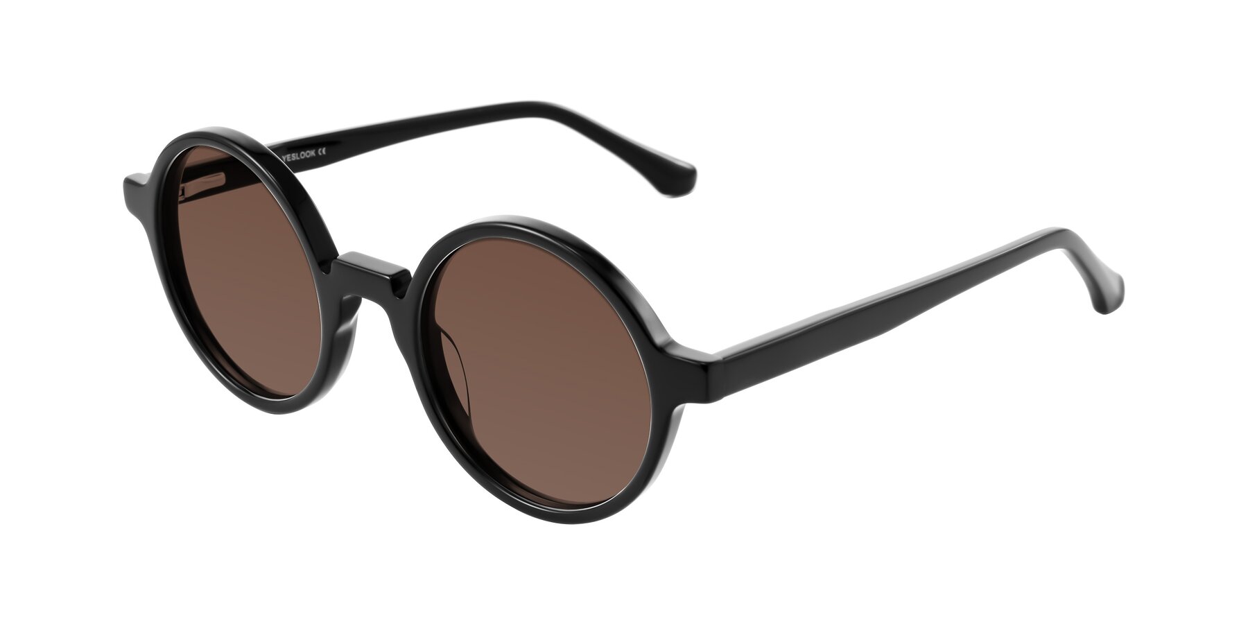 Angle of Clady in Black with Brown Tinted Lenses