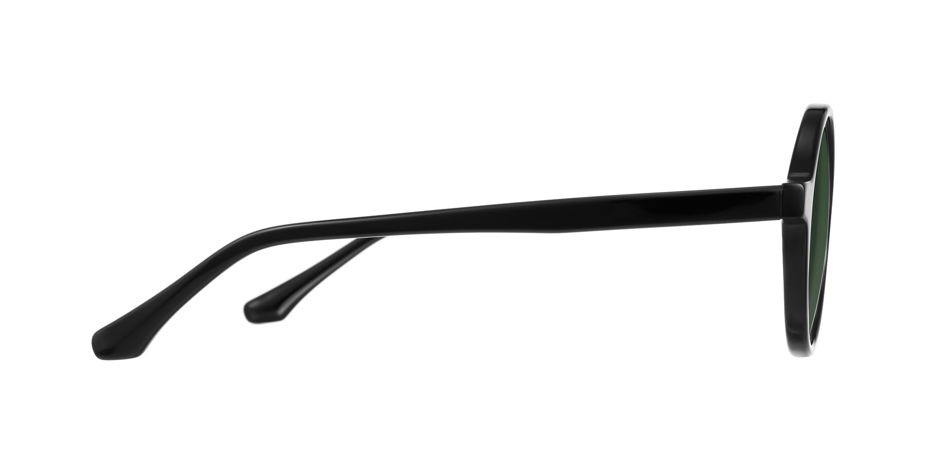 Side of Clady in Black with Green Tinted Lenses