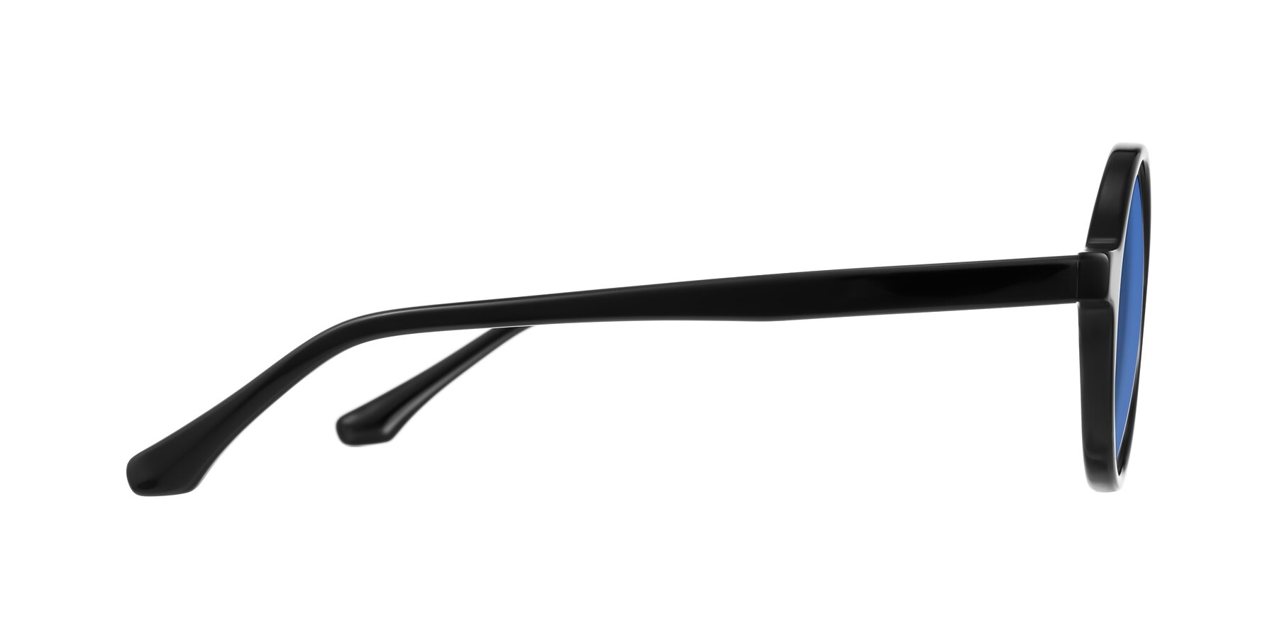 Side of Clady in Black with Blue Tinted Lenses