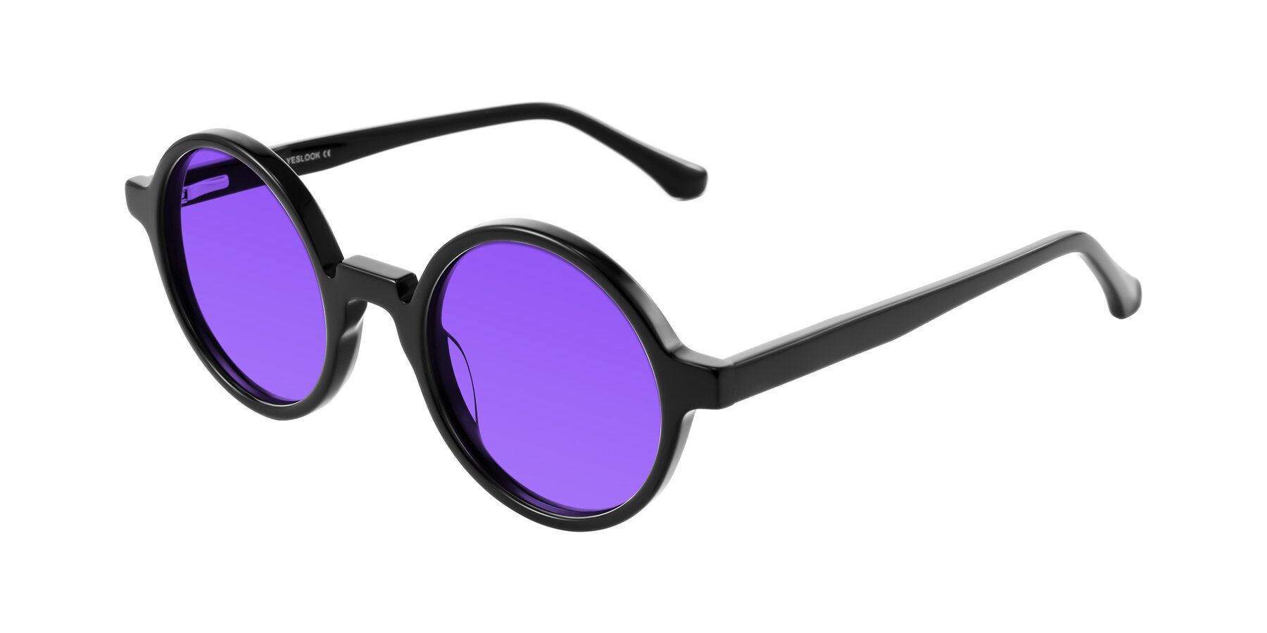 Angle of Clady in Black with Purple Tinted Lenses