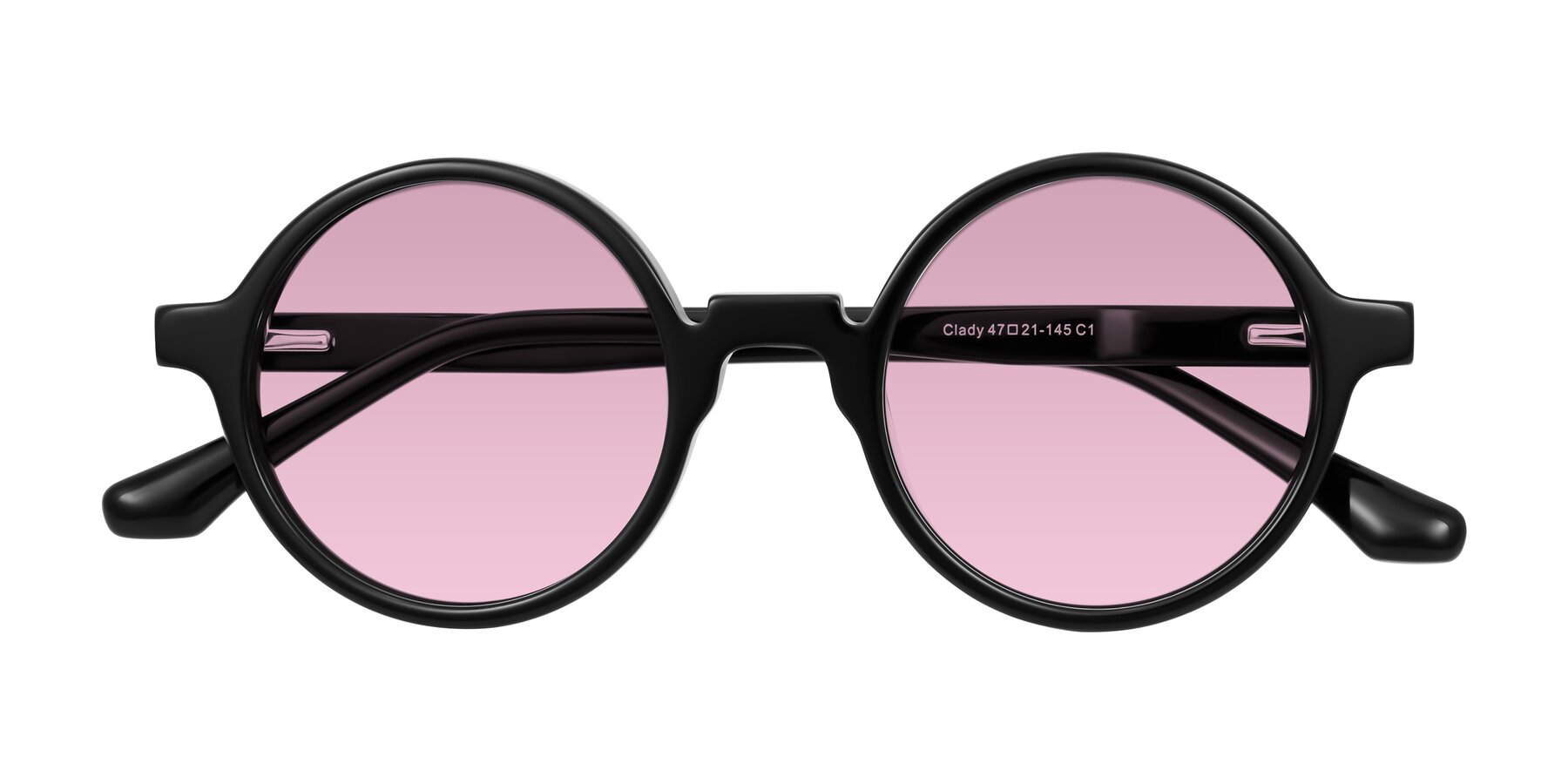 Folded Front of Clady in Black with Light Wine Tinted Lenses