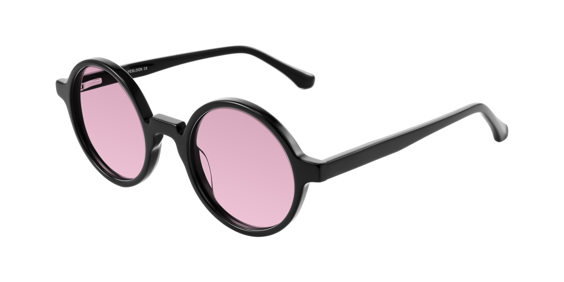 Angle of Clady in Black with Light Wine Tinted Lenses