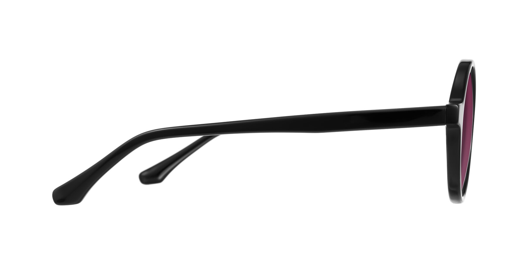 Side of Clady in Black with Wine Tinted Lenses